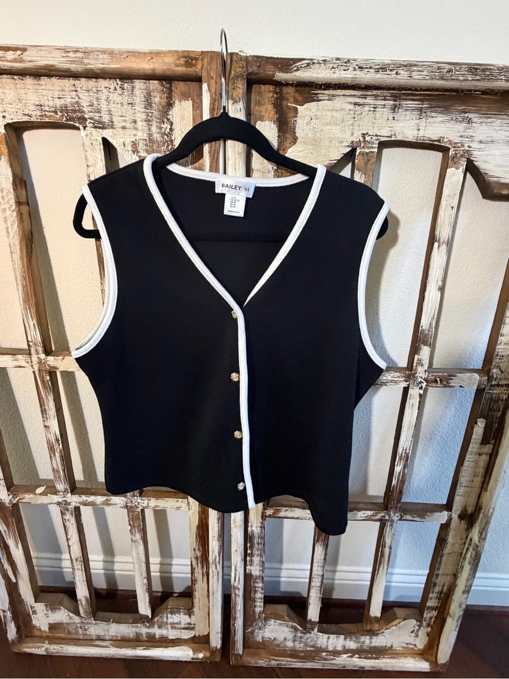 Bailey 44 Preppy Gold Button Vest with White Trim